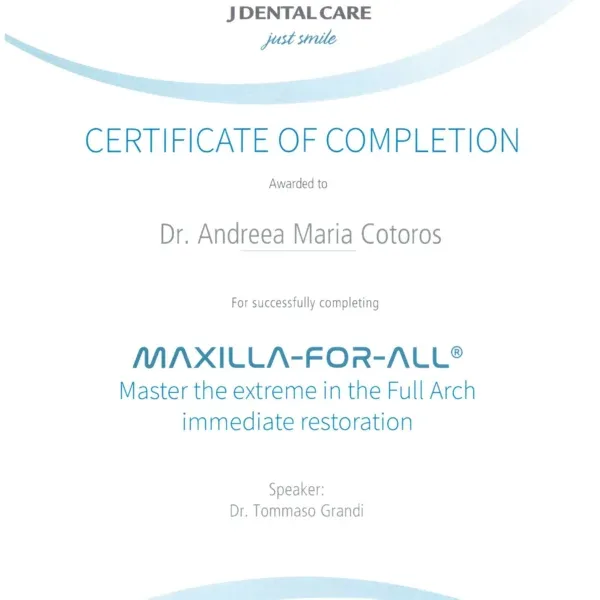 Certificare Maxilla for All 2022